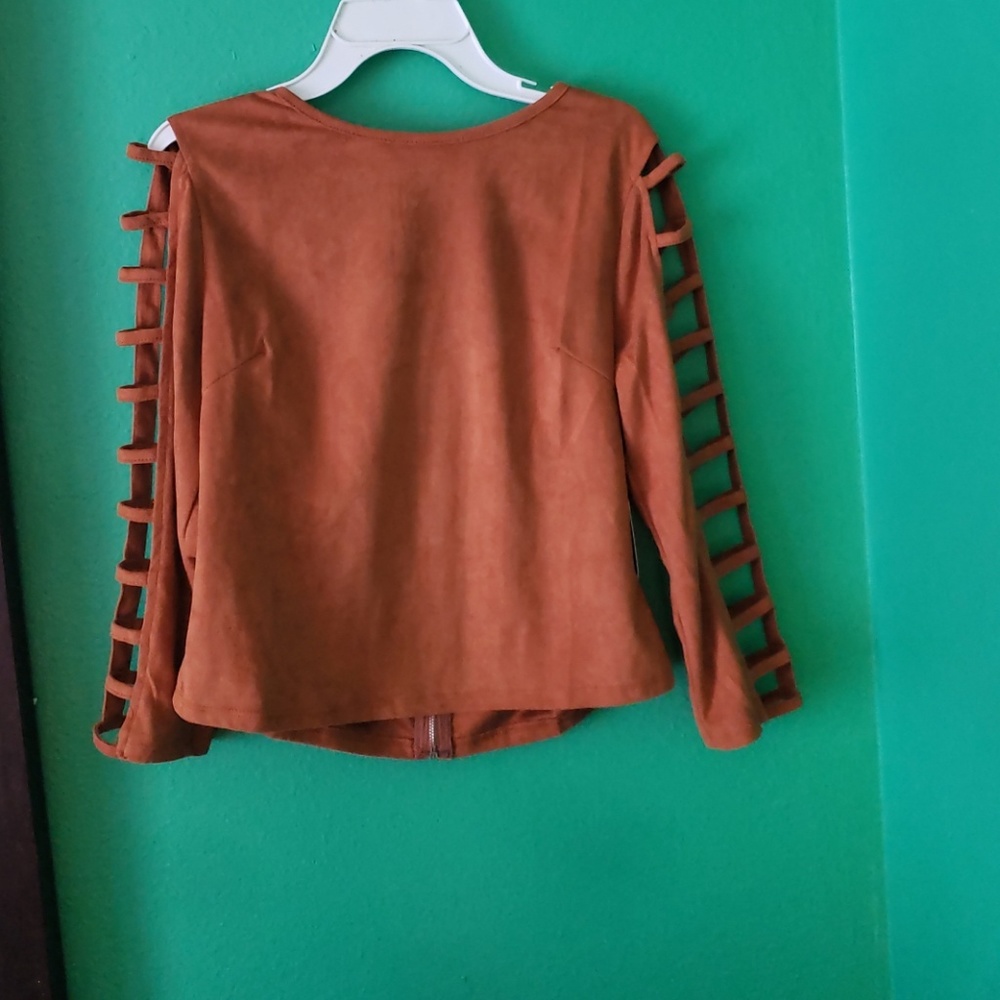Rusty Orange suede-like top- Limerence Co.